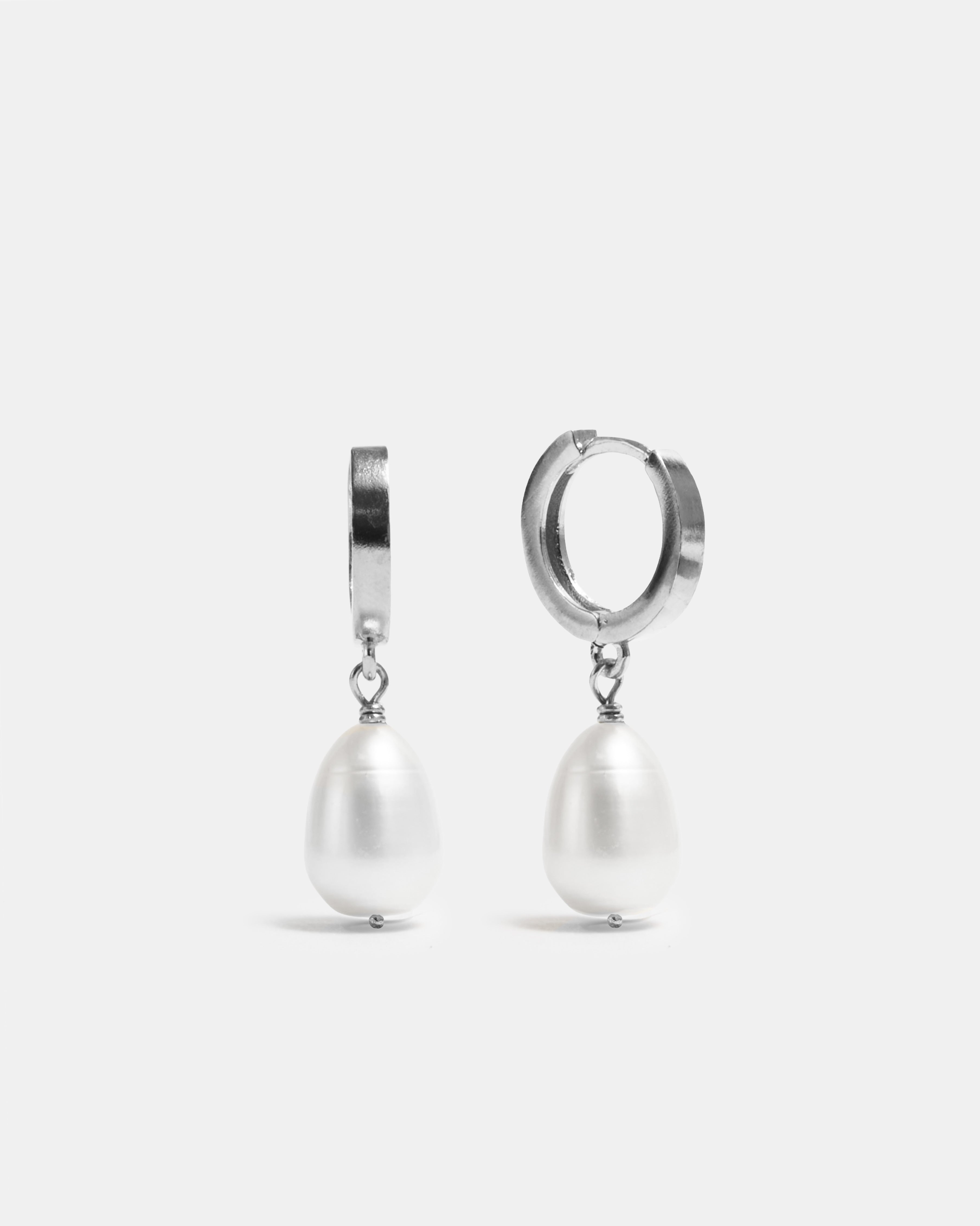 Pearl Charm Hoops