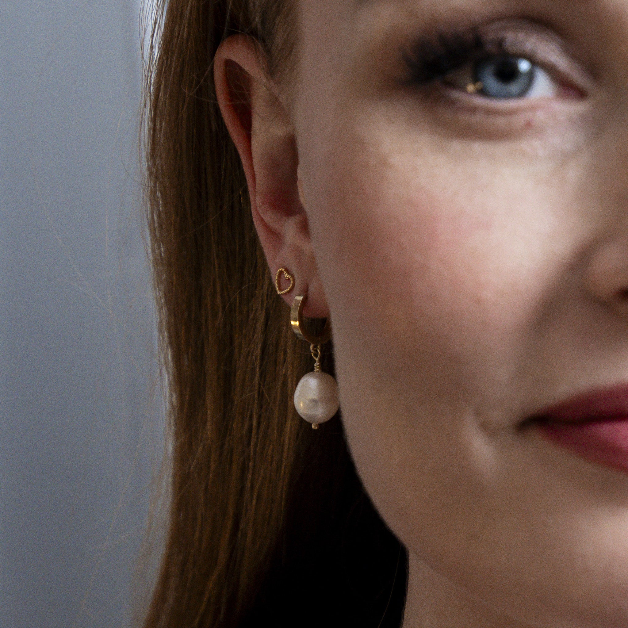 Pearl Charm Hoops